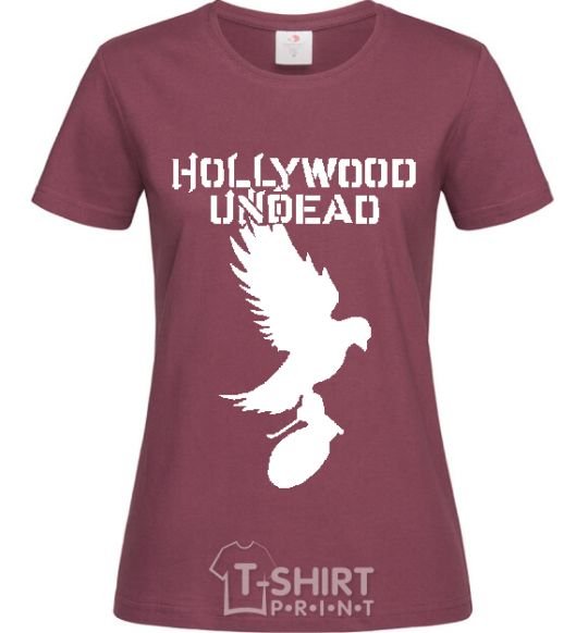 Женская футболка HOLLYWOOD UNDEAD Бордовый фото