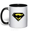 Mug with a colored handle SUPERBATMAN black фото