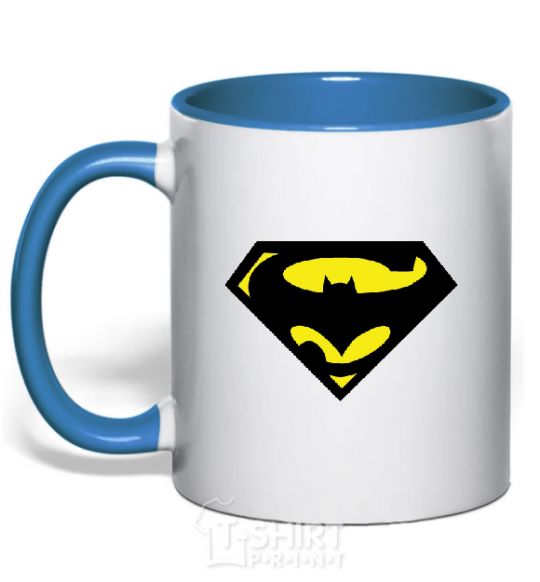 Mug with a colored handle SUPERBATMAN royal-blue фото