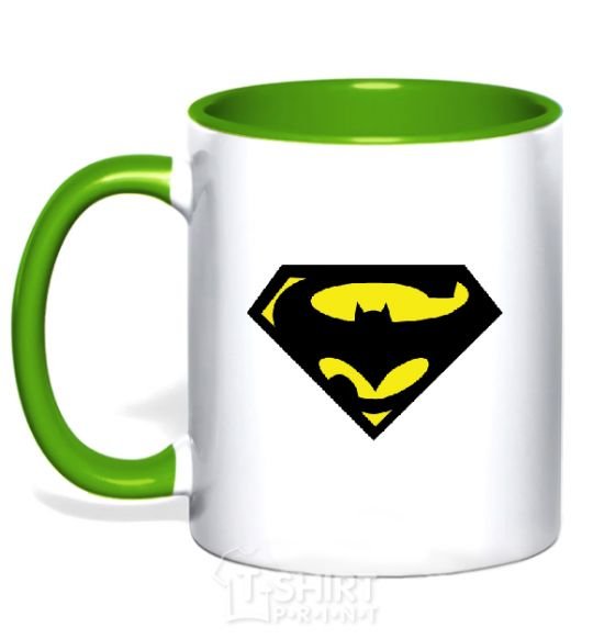 Mug with a colored handle SUPERBATMAN kelly-green фото