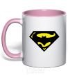 Mug with a colored handle SUPERBATMAN light-pink фото