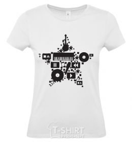 Women's T-shirt A white bird black фото