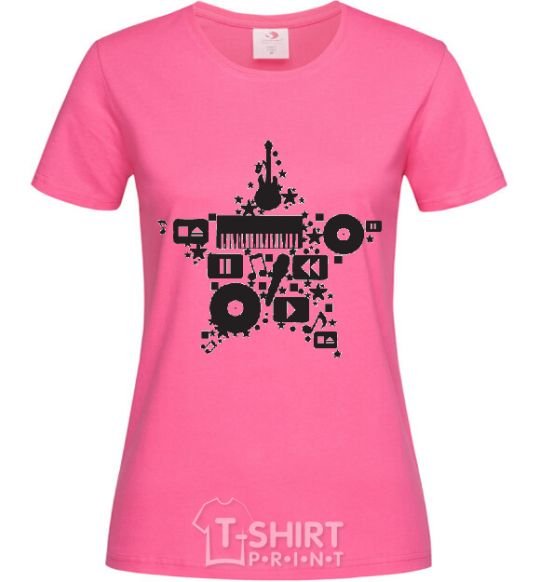 Женская футболка MUSIC STAR Ярко-розовый фото