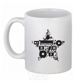 Ceramic mug Music microphone White фото