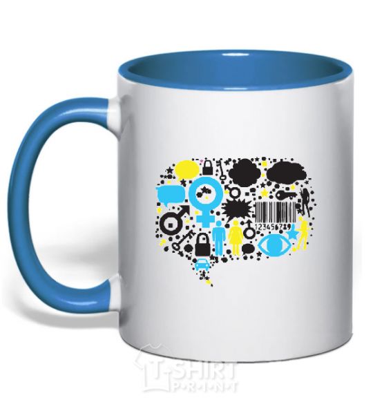 Mug with a colored handle MW royal-blue фото