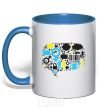 Mug with a colored handle MW royal-blue фото