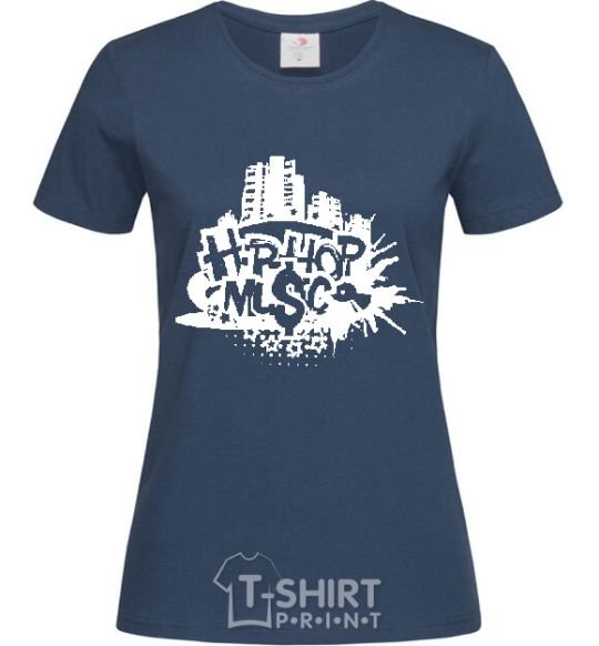 Women's T-shirt HIP HOP navy-blue фото