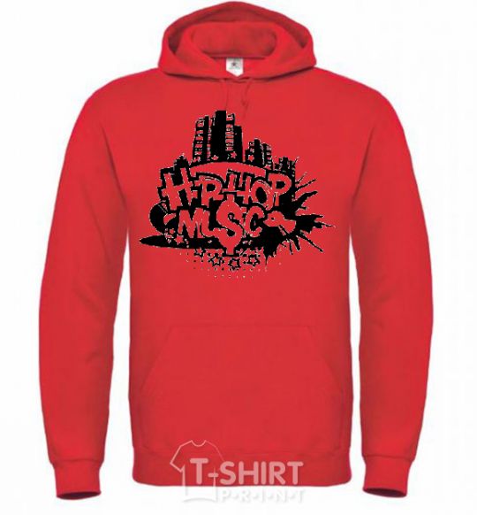 Men`s hoodie HIP HOP bright-red фото