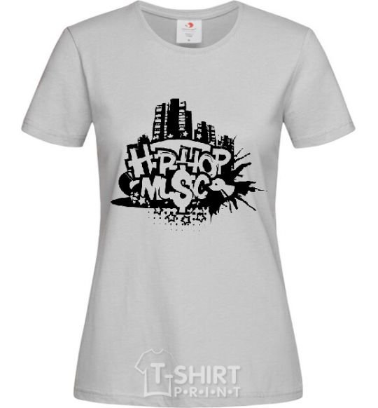 Women's T-shirt HIP HOP grey фото