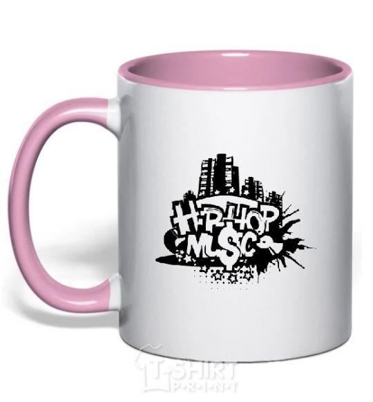Mug with a colored handle HIP HOP light-pink фото