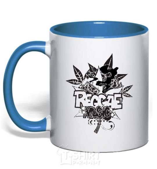 Mug with a colored handle REGGAE royal-blue фото