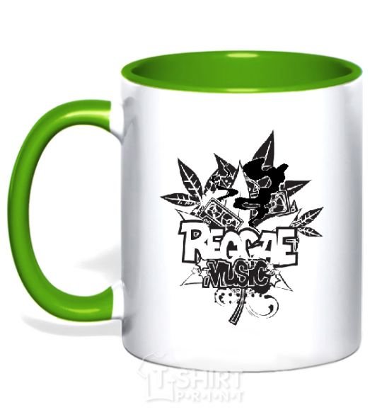 Mug with a colored handle REGGAE kelly-green фото