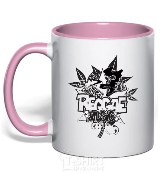 Mug with a colored handle REGGAE light-pink фото