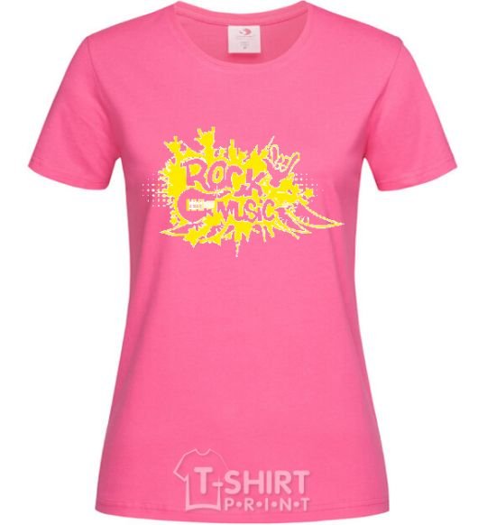 Женская футболка ROCK Music знак Ярко-розовый фото