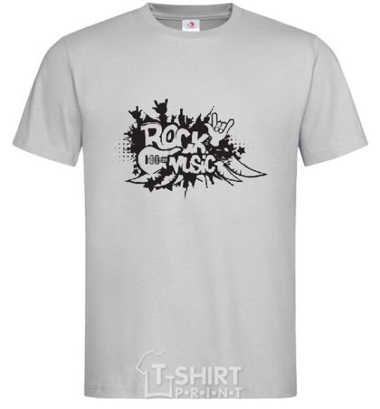 Мужская футболка ROCK Music знак Серый фото