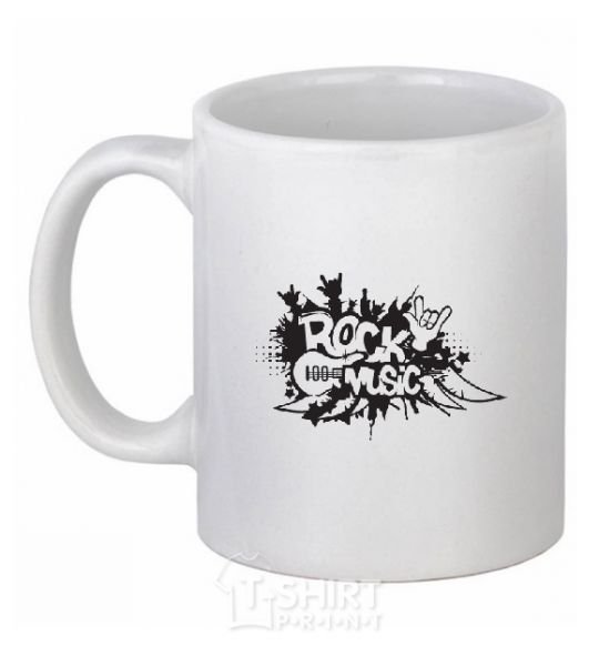Ceramic mug ROCK Music sign White фото