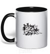 Mug with a colored handle ROCK Music sign black фото