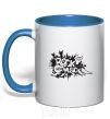 Mug with a colored handle ROCK Music sign royal-blue фото