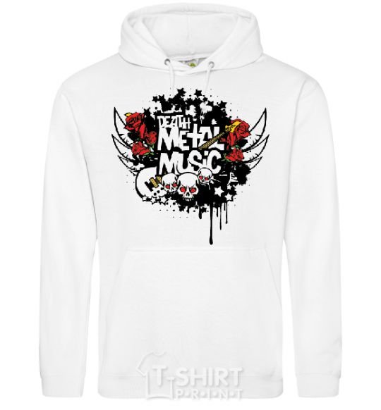 Men`s hoodie METALROCK White фото