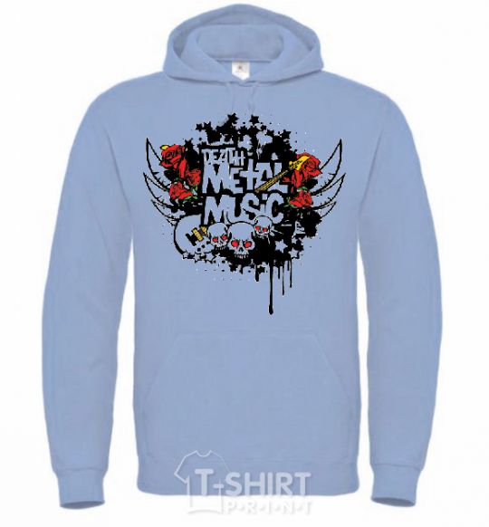 Men`s hoodie METALROCK sky-blue фото