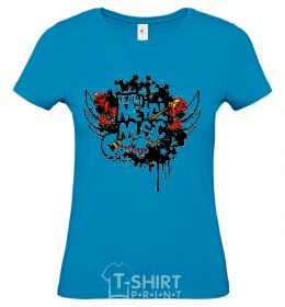 Women's T-shirt METALROCK sky-blue фото