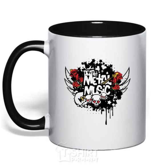 Mug with a colored handle METALROCK black фото