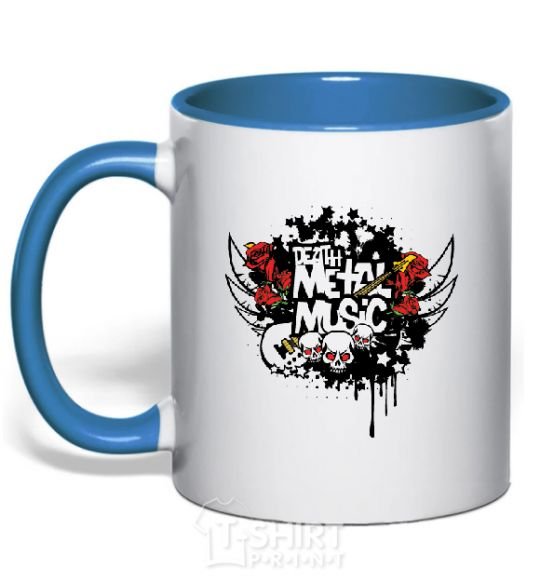 Mug with a colored handle METALROCK royal-blue фото