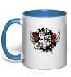 Mug with a colored handle METALROCK royal-blue фото