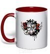 Mug with a colored handle METALROCK red фото