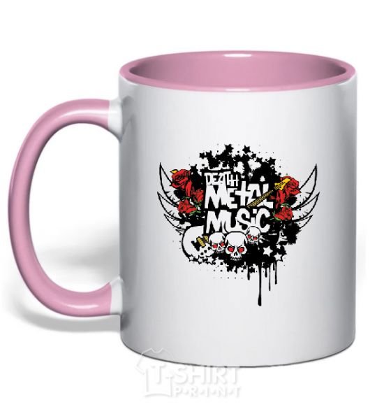 Mug with a colored handle METALROCK light-pink фото