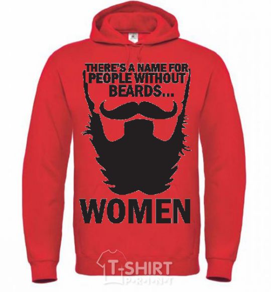 Men`s hoodie NAME FOR PEOPLE WITHOUT BEARDS bright-red фото