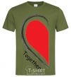 Men's T-Shirt TOGETHER 1/2 heart millennial-khaki фото