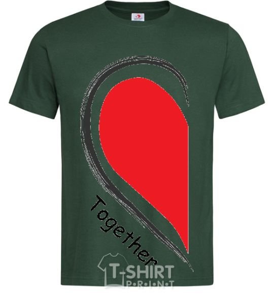 Men's T-Shirt TOGETHER 1/2 heart bottle-green фото