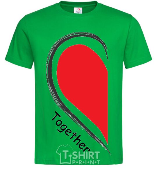 Мужская футболка TOGETHER 1/2 heart Зеленый фото