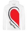 Men`s hoodie TOGETHER 1/2 heart White фото