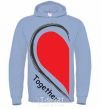 Men`s hoodie TOGETHER 1/2 heart sky-blue фото