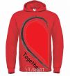 Men`s hoodie TOGETHER 1/2 heart bright-red фото