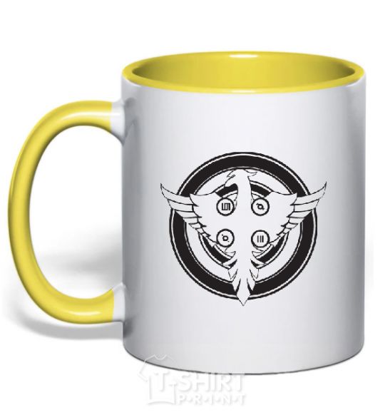 Mug with a colored handle 30 SECONDS TO MARS yellow фото