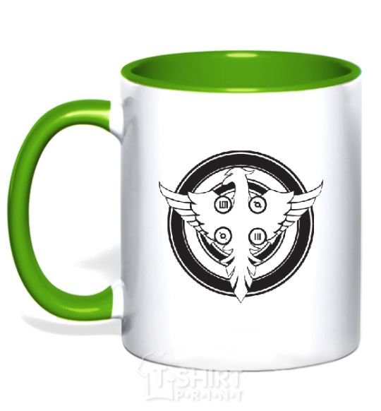Mug with a colored handle 30 SECONDS TO MARS kelly-green фото