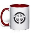 Mug with a colored handle 30 SECONDS TO MARS red фото
