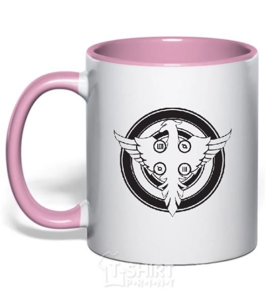Mug with a colored handle 30 SECONDS TO MARS light-pink фото