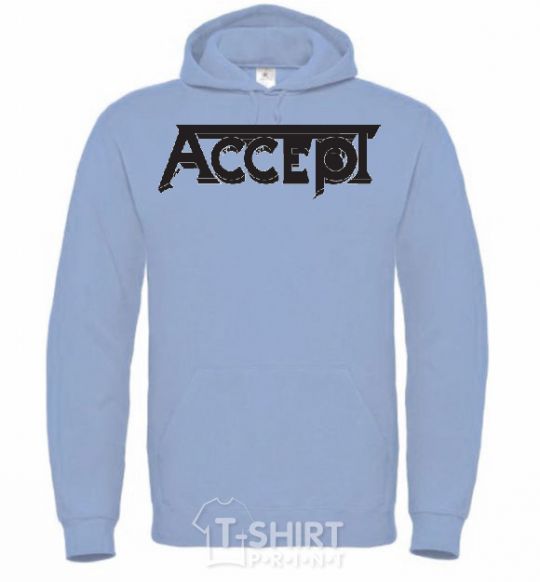 Men`s hoodie ACCEPT sky-blue фото