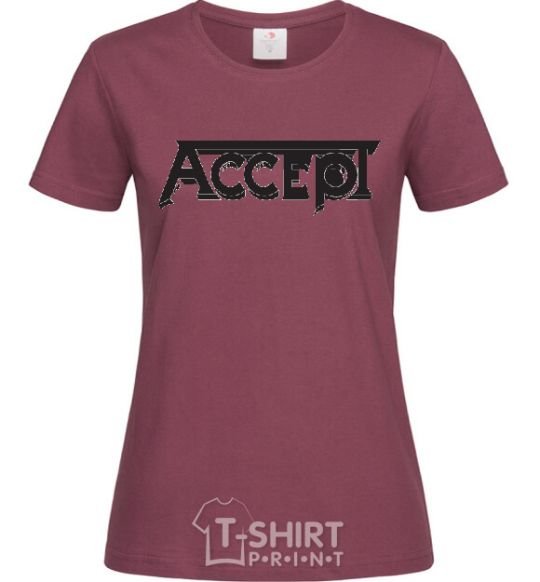 Women's T-shirt ACCEPT burgundy фото