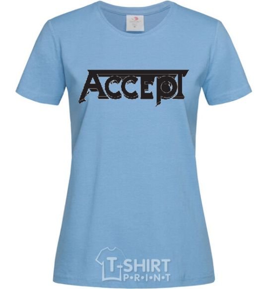 Women's T-shirt ACCEPT sky-blue фото