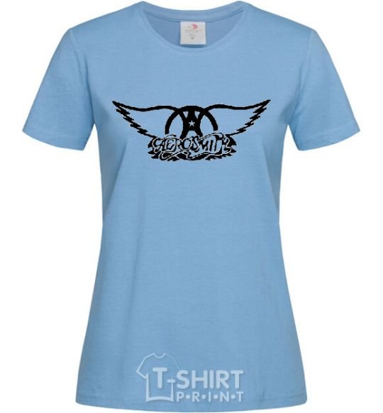 Women's T-shirt AEROSMITH sky-blue фото