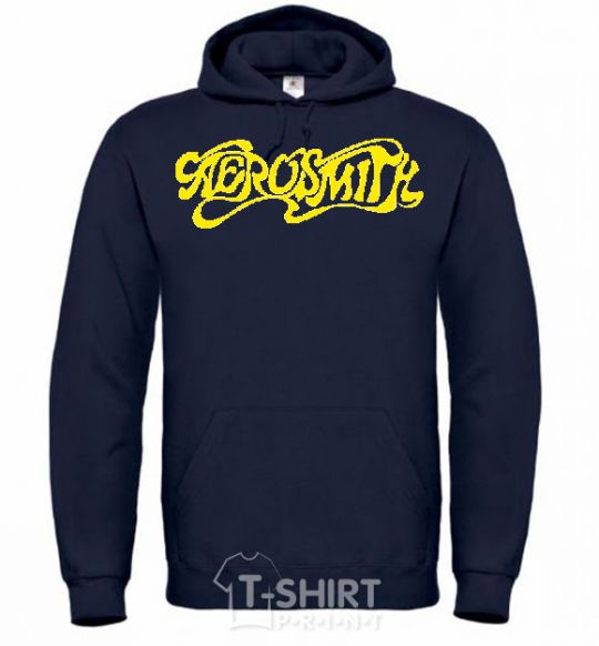 Men`s hoodie AEROSMITH YELLOW navy-blue фото