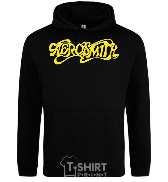 Men`s hoodie AEROSMITH YELLOW black фото