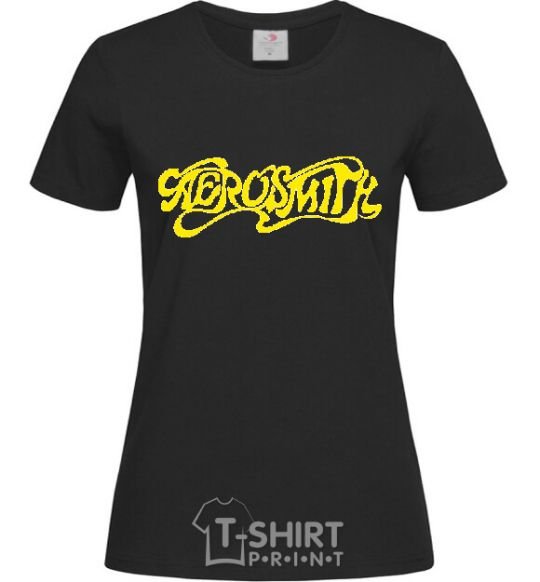 Women's T-shirt AEROSMITH YELLOW black фото