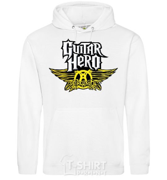 Men`s hoodie AEROSMITH GUITAR HERO White фото