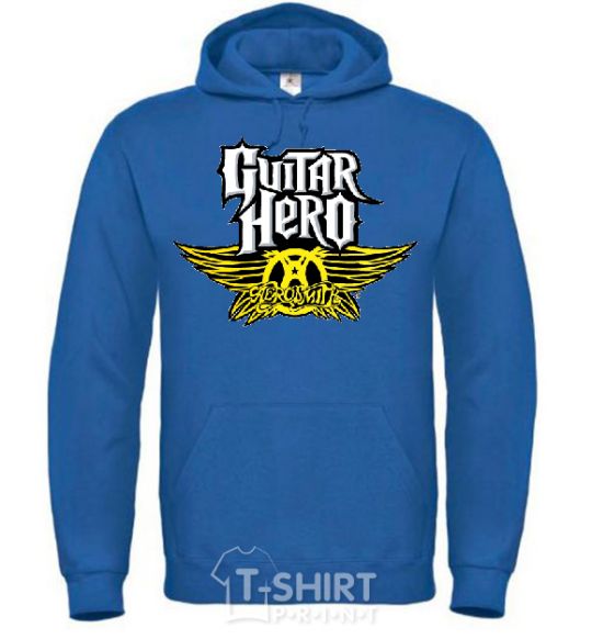 Men`s hoodie AEROSMITH GUITAR HERO royal фото